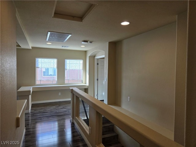 hall featuring dark hardwood / wood-style flooring