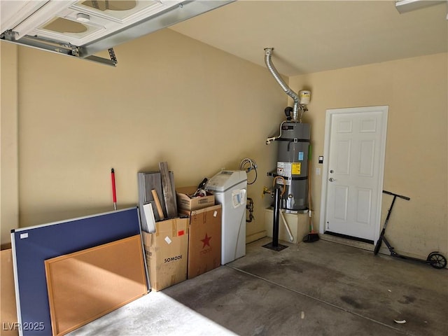 garage with water heater