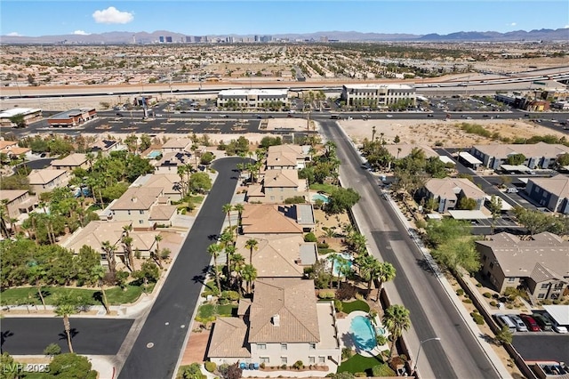 aerial view featuring a mountain view