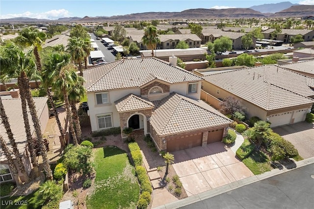 aerial view featuring a mountain view