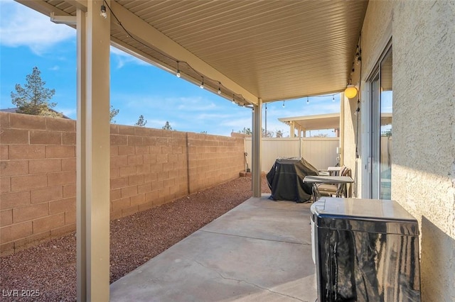 view of patio / terrace with area for grilling