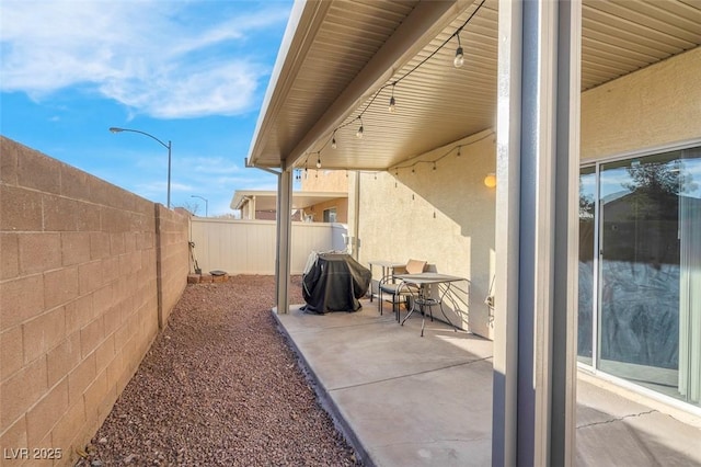 view of patio / terrace featuring a grill