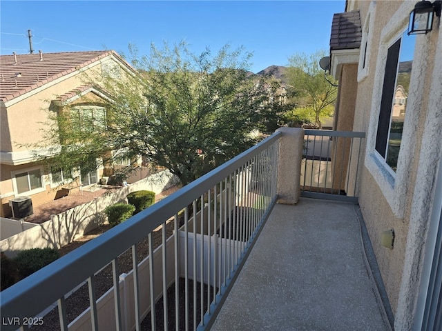 balcony with cooling unit