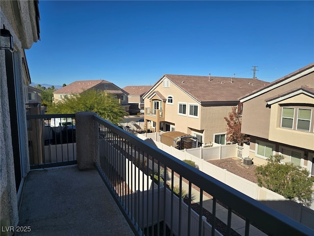 balcony featuring a residential view