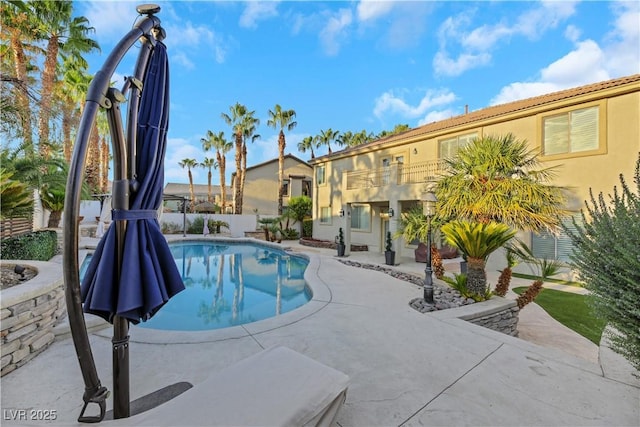 view of pool featuring a patio area