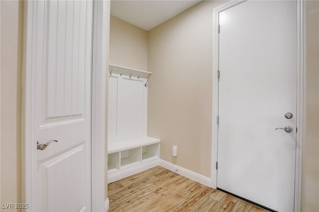 mudroom featuring light hardwood / wood-style floors