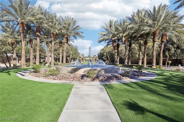 view of home's community with a lawn