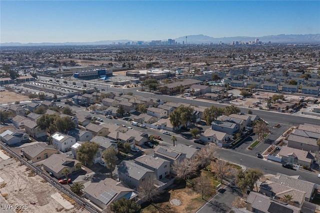 drone / aerial view with a mountain view