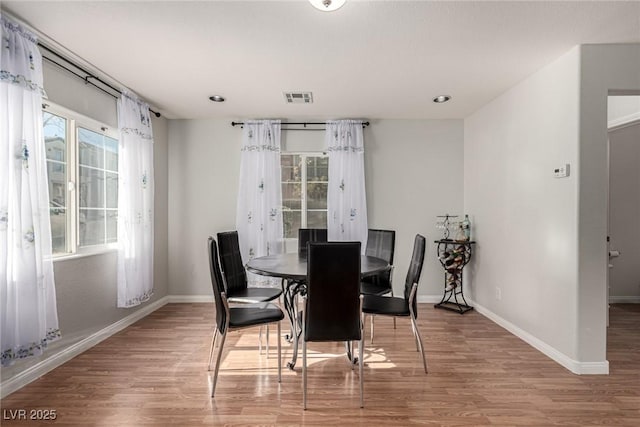 dining room with wood-type flooring