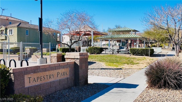 view of community featuring a gazebo