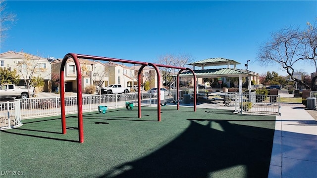 view of playground with a gazebo