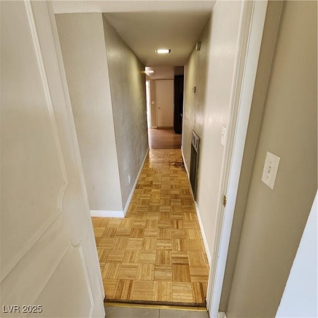 hall featuring light parquet floors