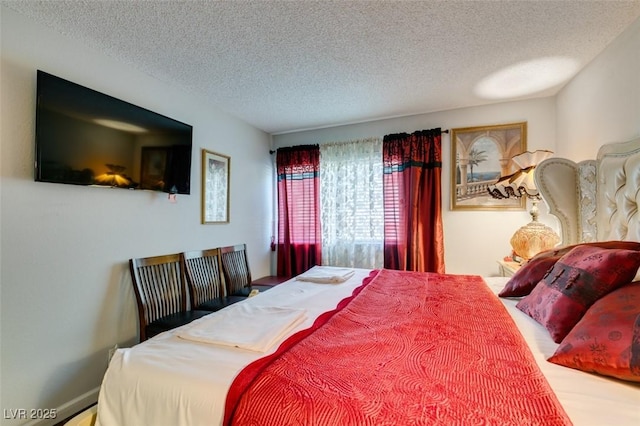 bedroom with a textured ceiling