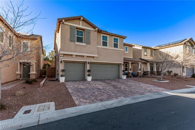 view of front of house with a garage