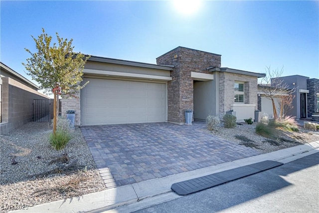 view of front of house with a garage