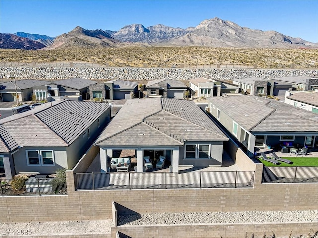 exterior space featuring a mountain view