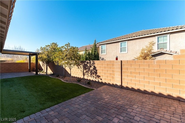 view of yard featuring a patio