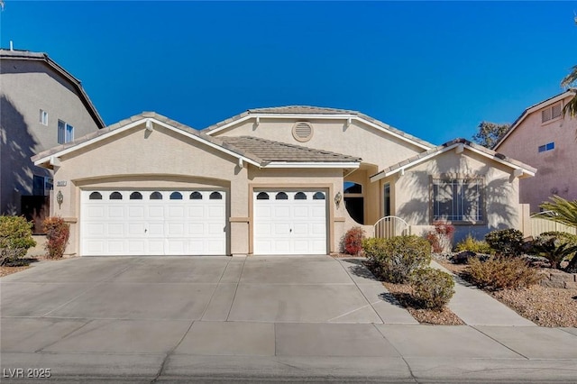 view of front of house with a garage