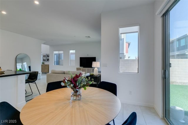 view of tiled dining room