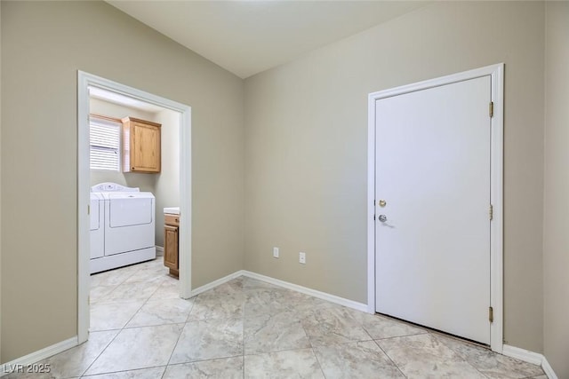 laundry area with cabinets and washer and dryer