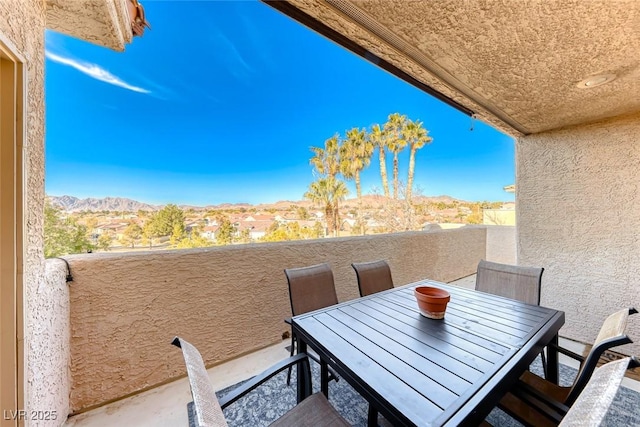 balcony with a mountain view