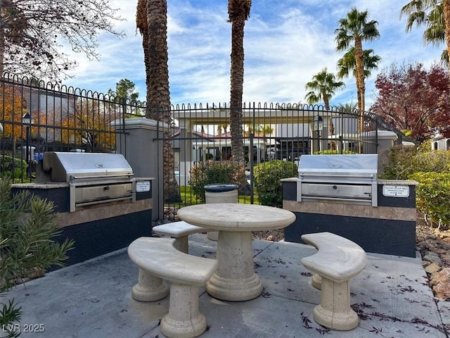 view of patio / terrace featuring exterior kitchen and grilling area