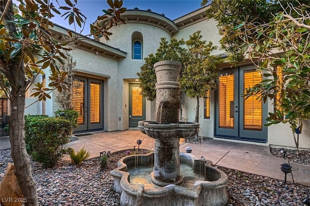 exterior space featuring french doors