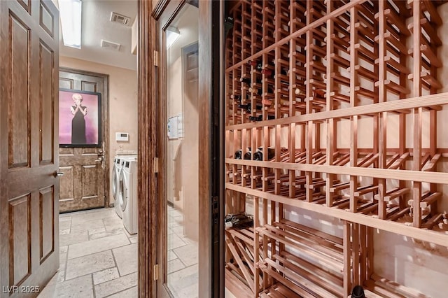 wine cellar with washer and dryer