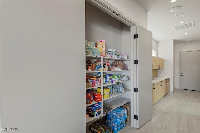 pantry with visible vents