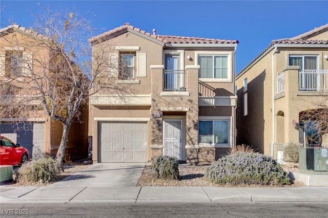 view of front of home with a garage