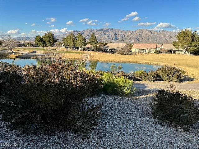 property view of water featuring a mountain view