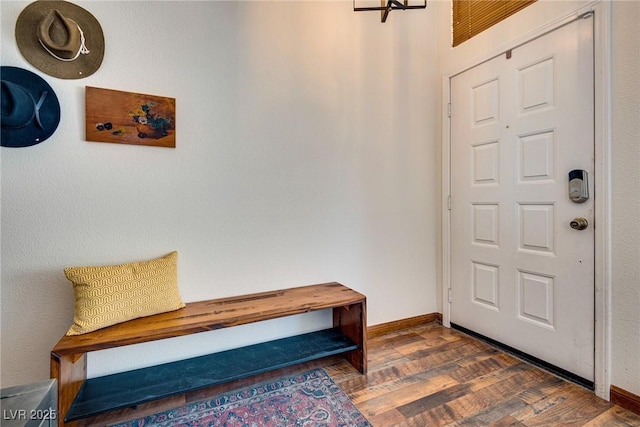 mudroom featuring dark hardwood / wood-style floors