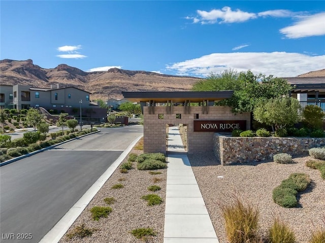 exterior space with a mountain view