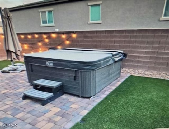 7050 Fossil Rim St, Las Vegas, NV 89084 - view of patio with a hot tub