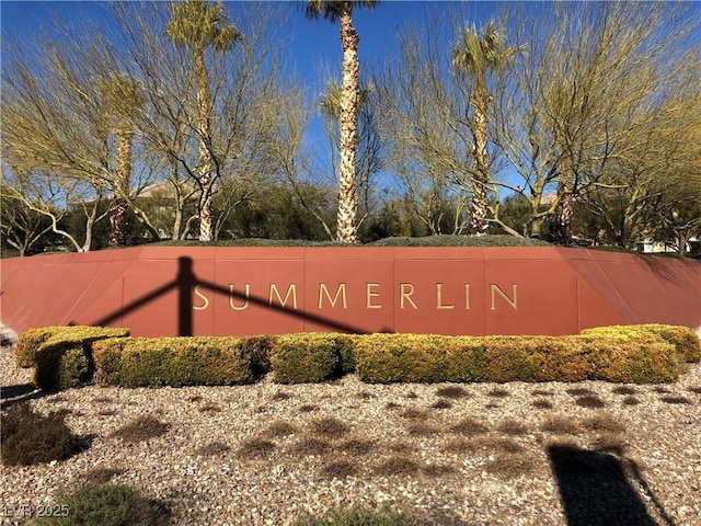 view of community sign