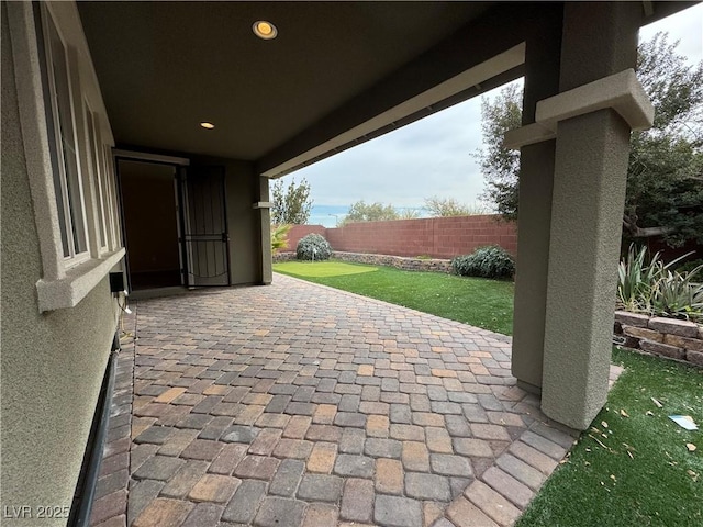 view of patio / terrace with fence