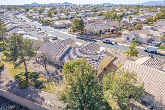 bird's eye view with a mountain view