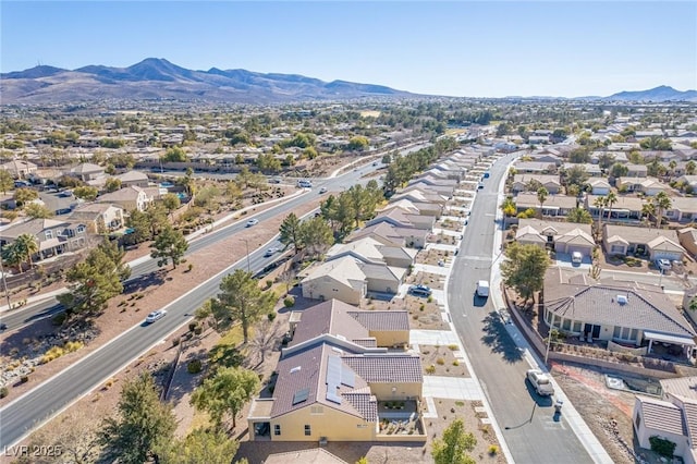 bird's eye view with a mountain view