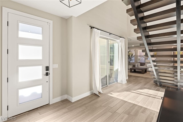 foyer featuring light hardwood / wood-style flooring