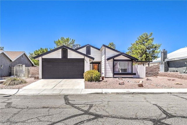 view of front of house with a garage