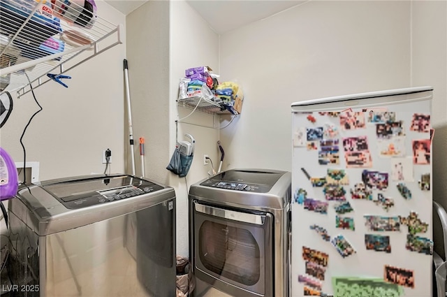 laundry room featuring washer and dryer