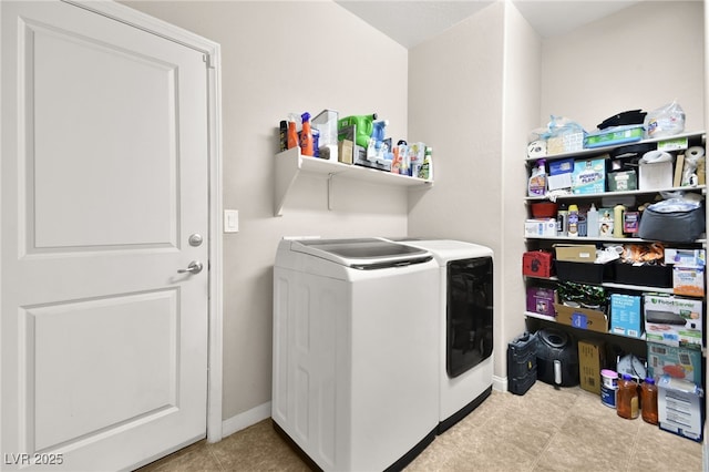 laundry area featuring independent washer and dryer