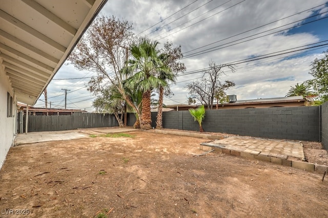 view of yard with a patio area