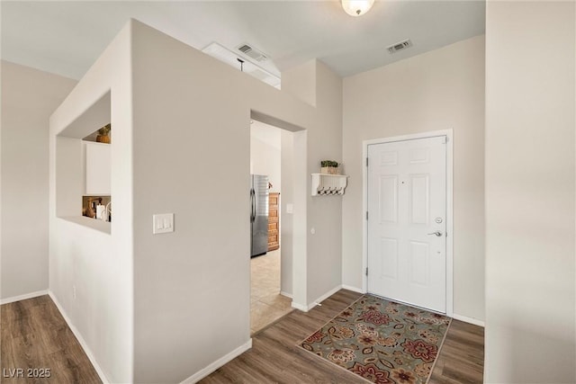 entryway featuring hardwood / wood-style flooring