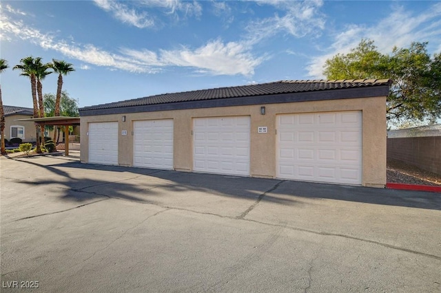 view of garage