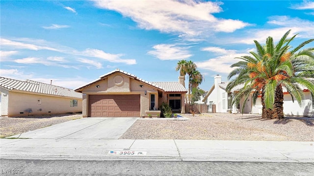 view of front of house with a garage