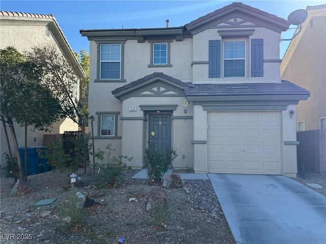 view of property featuring a garage