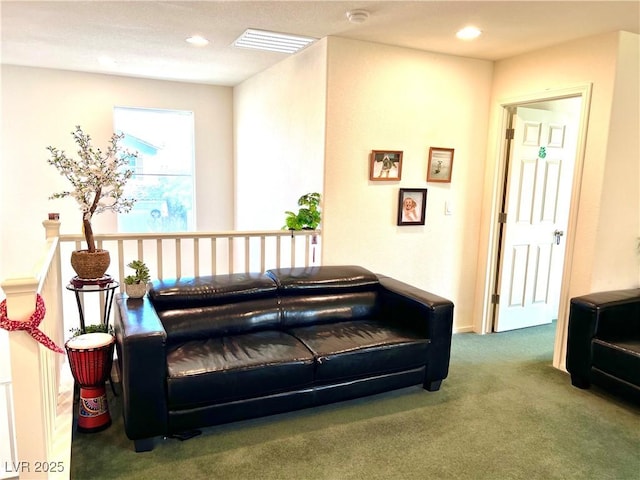 living room featuring carpet