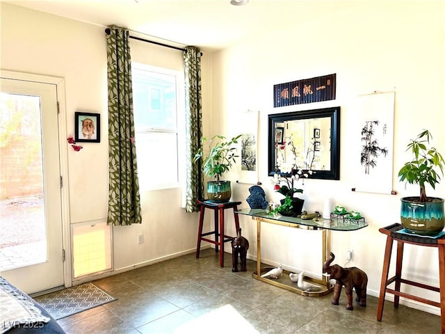 interior space featuring tile patterned flooring