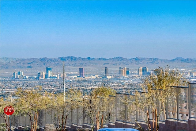 view of city featuring a mountain view